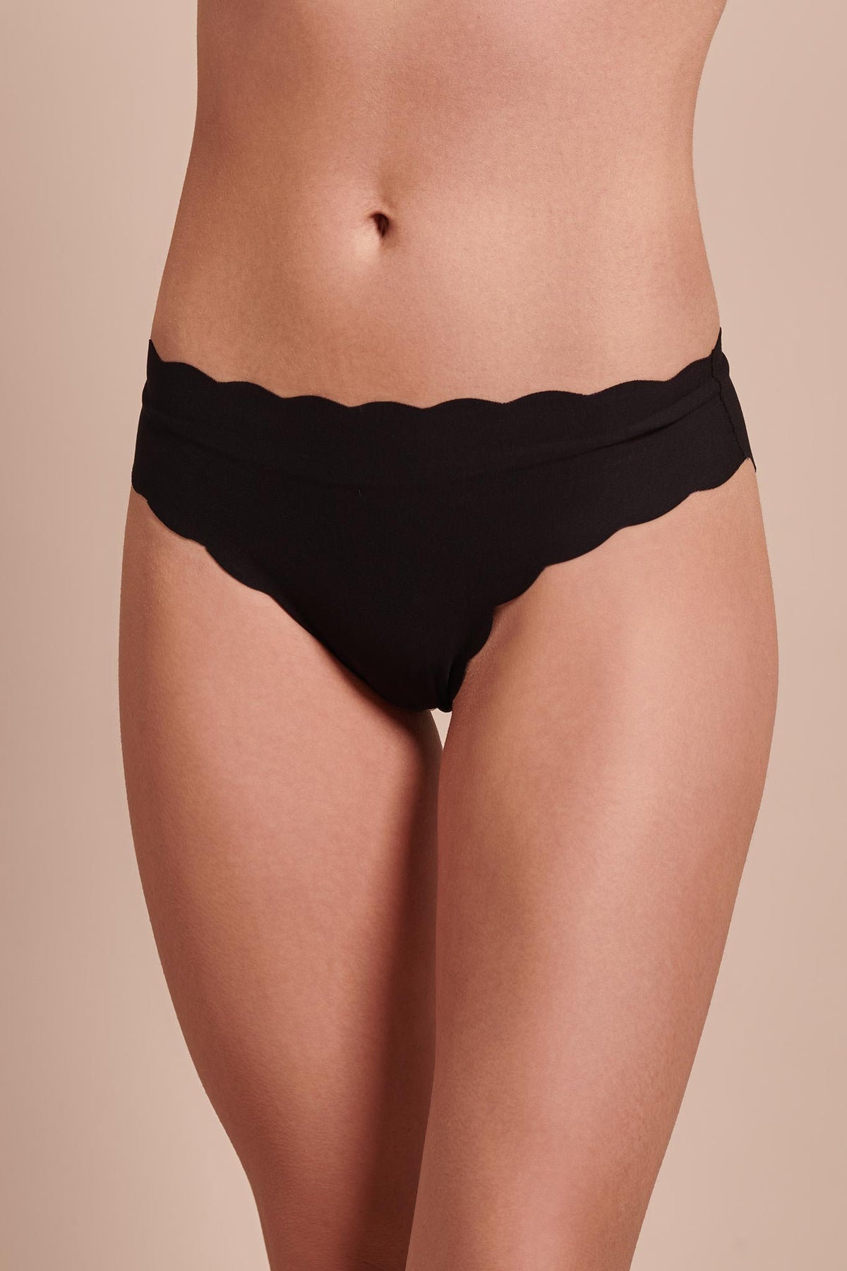 Slip medio onde cotone taglio vivo nero