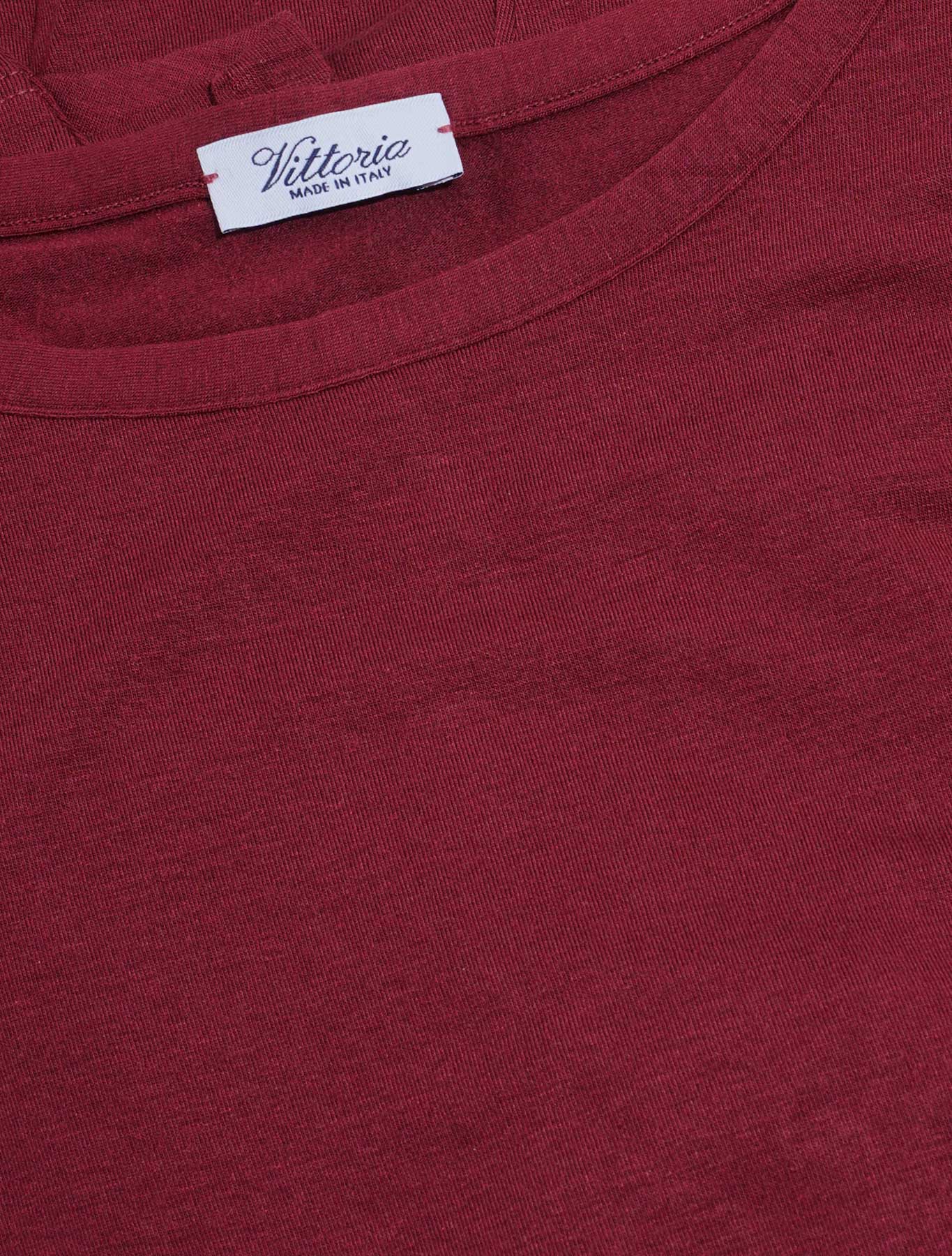 Maglia Manica Lunga Girocollo in Modal Lana Colore Bordeaux